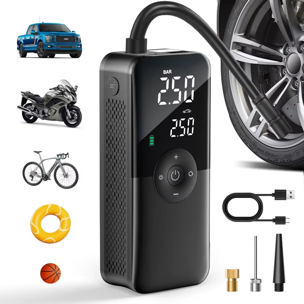 PowerPump™ - Portable Rechargeable Air Compressor for Tires, Bikes & More